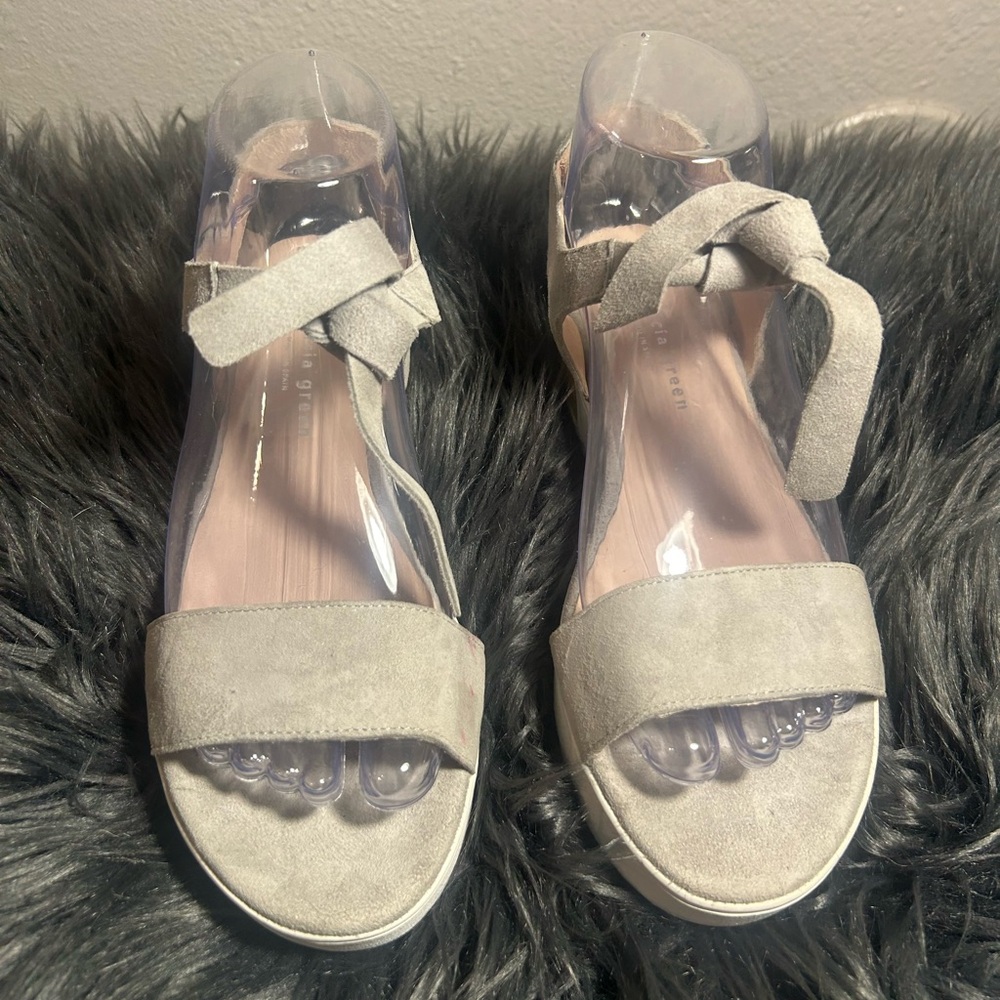 Patricia Green Suede Ankle Strap Sandals Size 37 - Picture 4 of 11